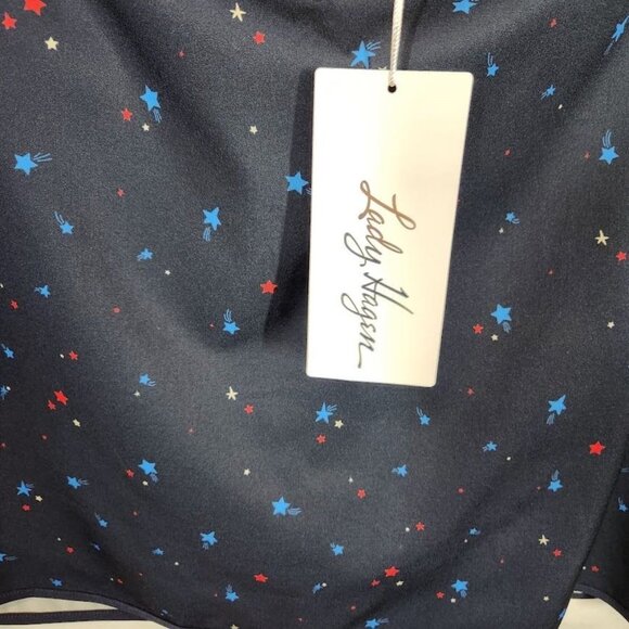 Lady Hagen Women's Contrast Trim Golf Skort Navy Star Print - Size XXL - Picture 9 of 14